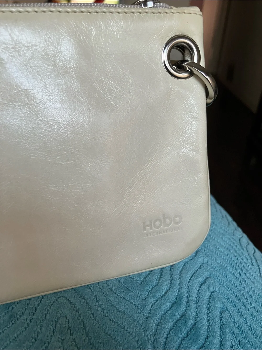HOBO Cream Leather Wristlet Clutch - Picture 5 of 11